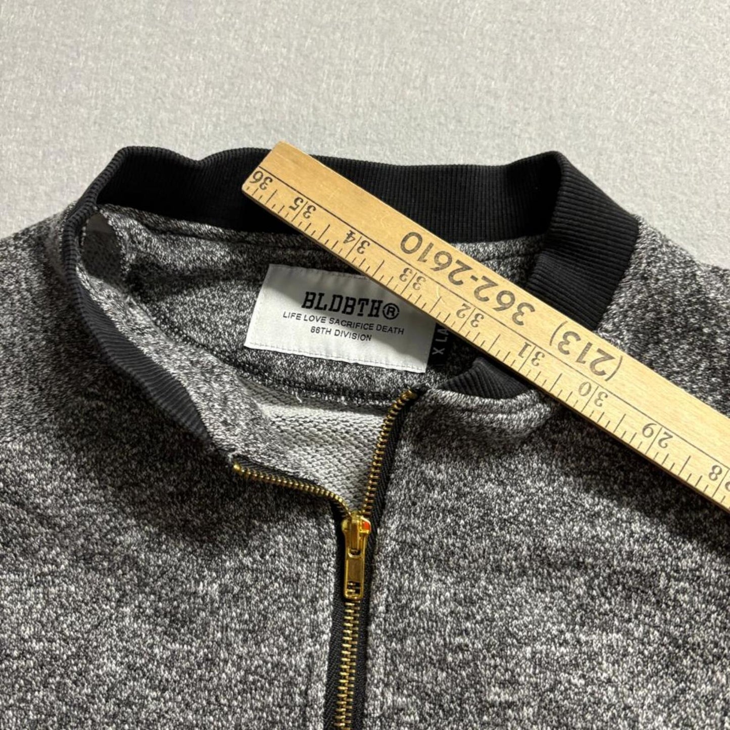 Bloodbath BLDBTH Full Zip Sweatshirt Mens XL Gray Knit Bomber Jacket Streetwear