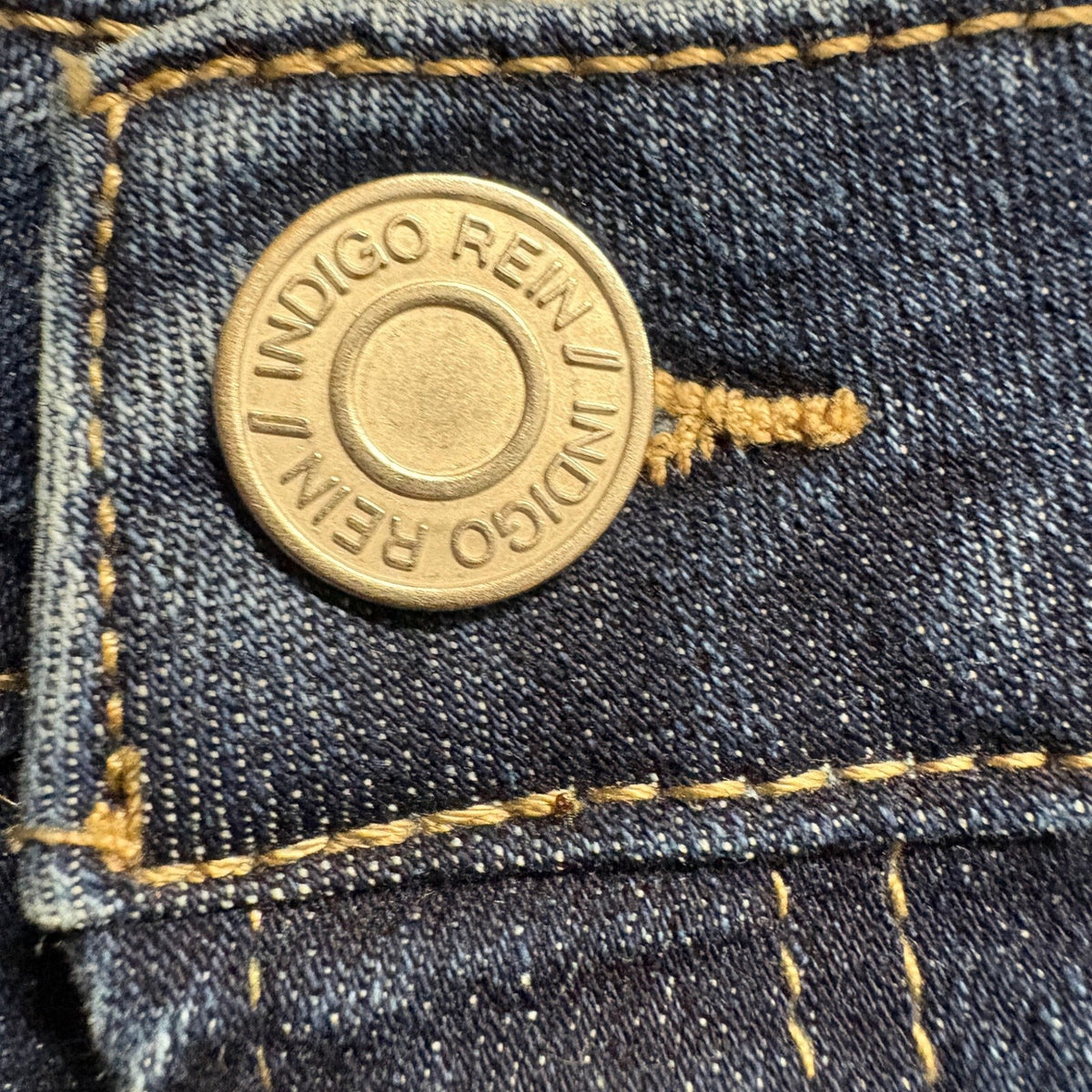 Indigo Rein Cargo Jeans Womens Size 13 Blue Denim High Rise Straight Leg Stretch