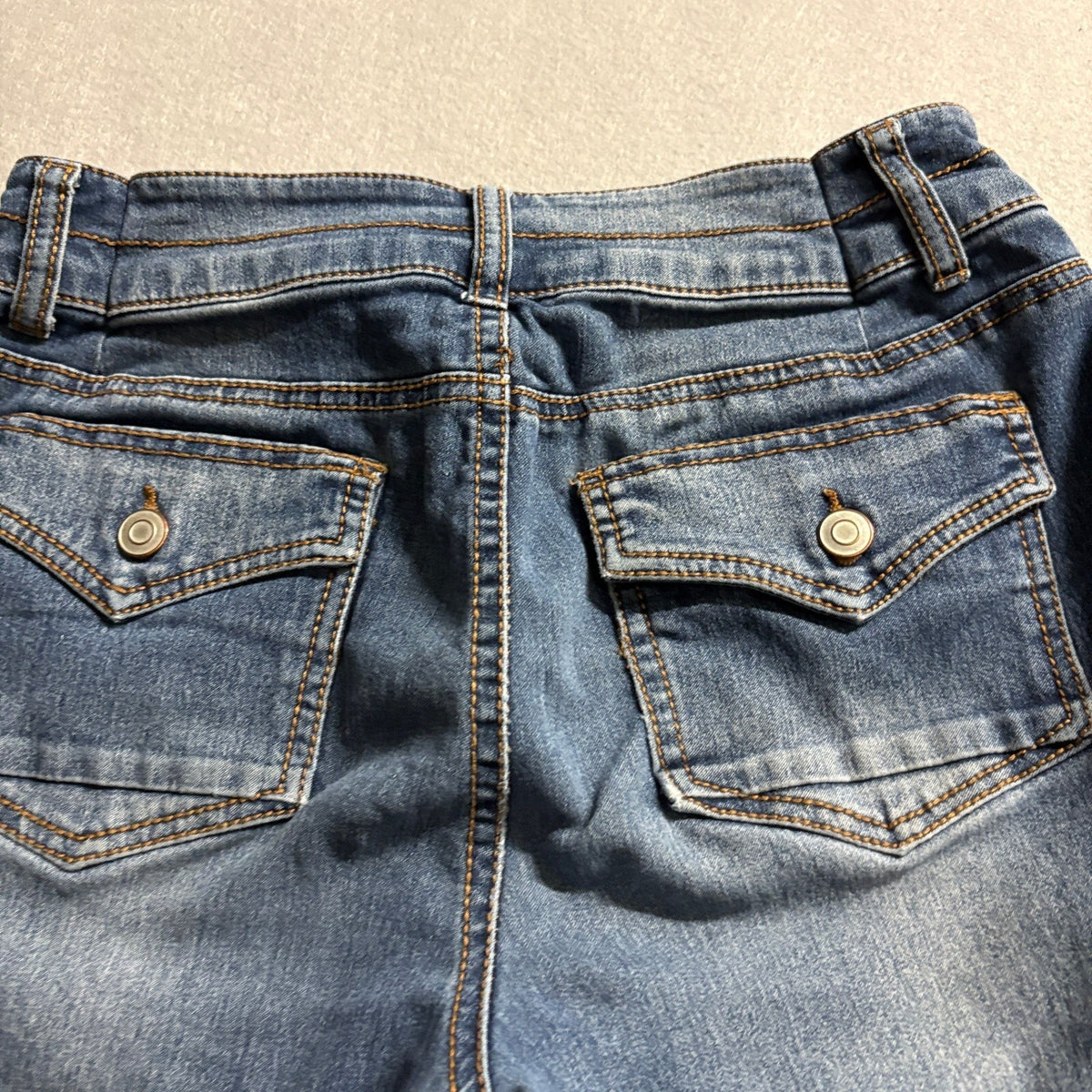 ATTENTION Womens Blue Medium Wash Bootcut Jeans Size 10 Flap Back Pockets