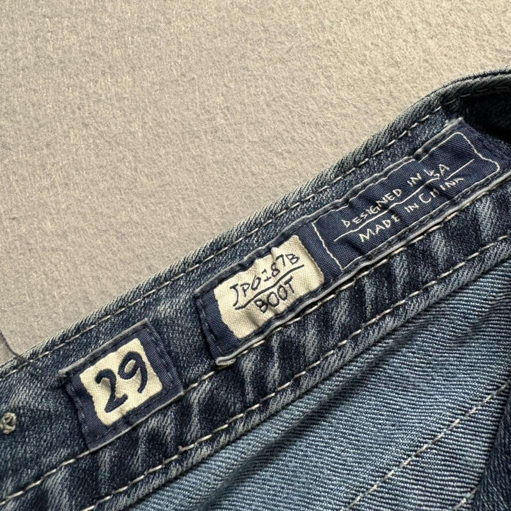 Miss Me Bootcut Jeans Womens 29 Blue Distressed Embellished JP6187B Inseam 32