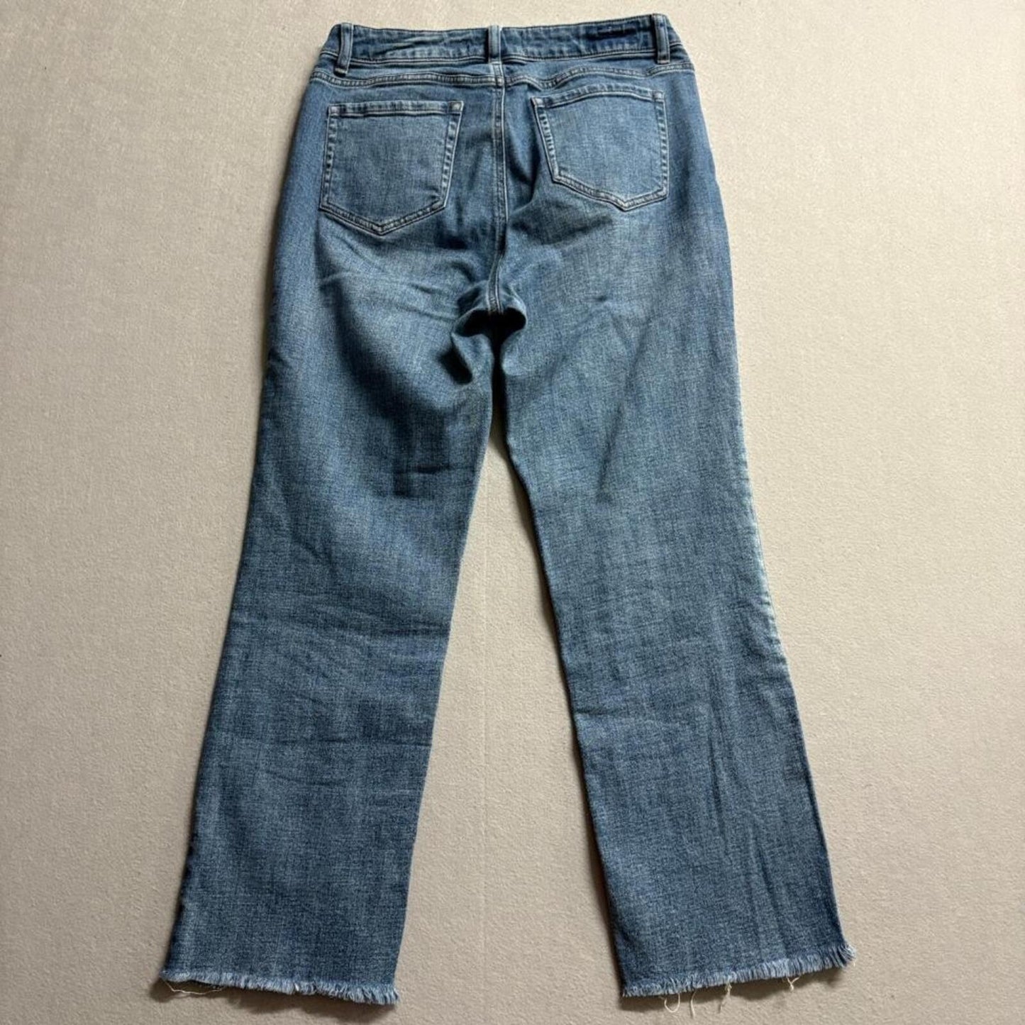 Sound Style Jeans Womens Size 6 Blue Denim Button Fly Raw Hem Straight Leg