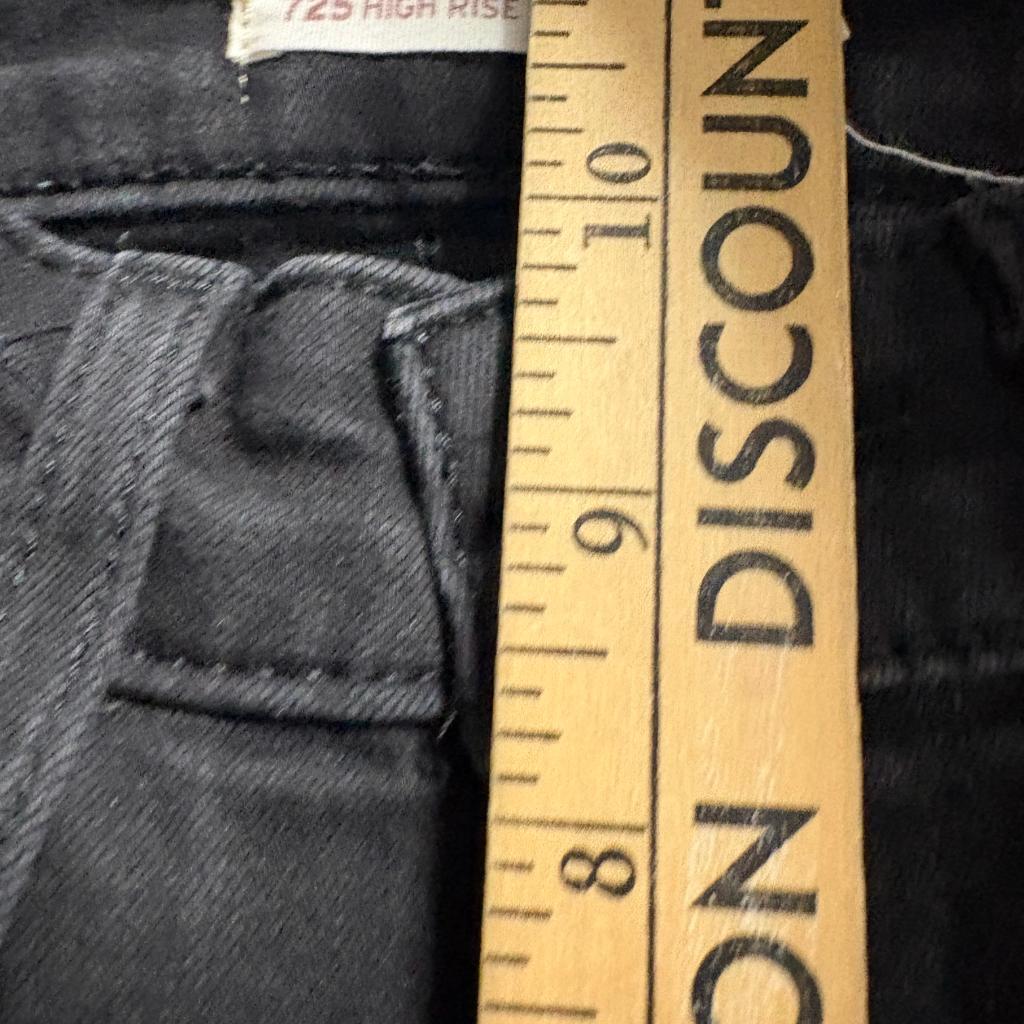 Levi's 725 High Rise Bootcut Jeans Womens 27x30 Black Stretch Denim Pants