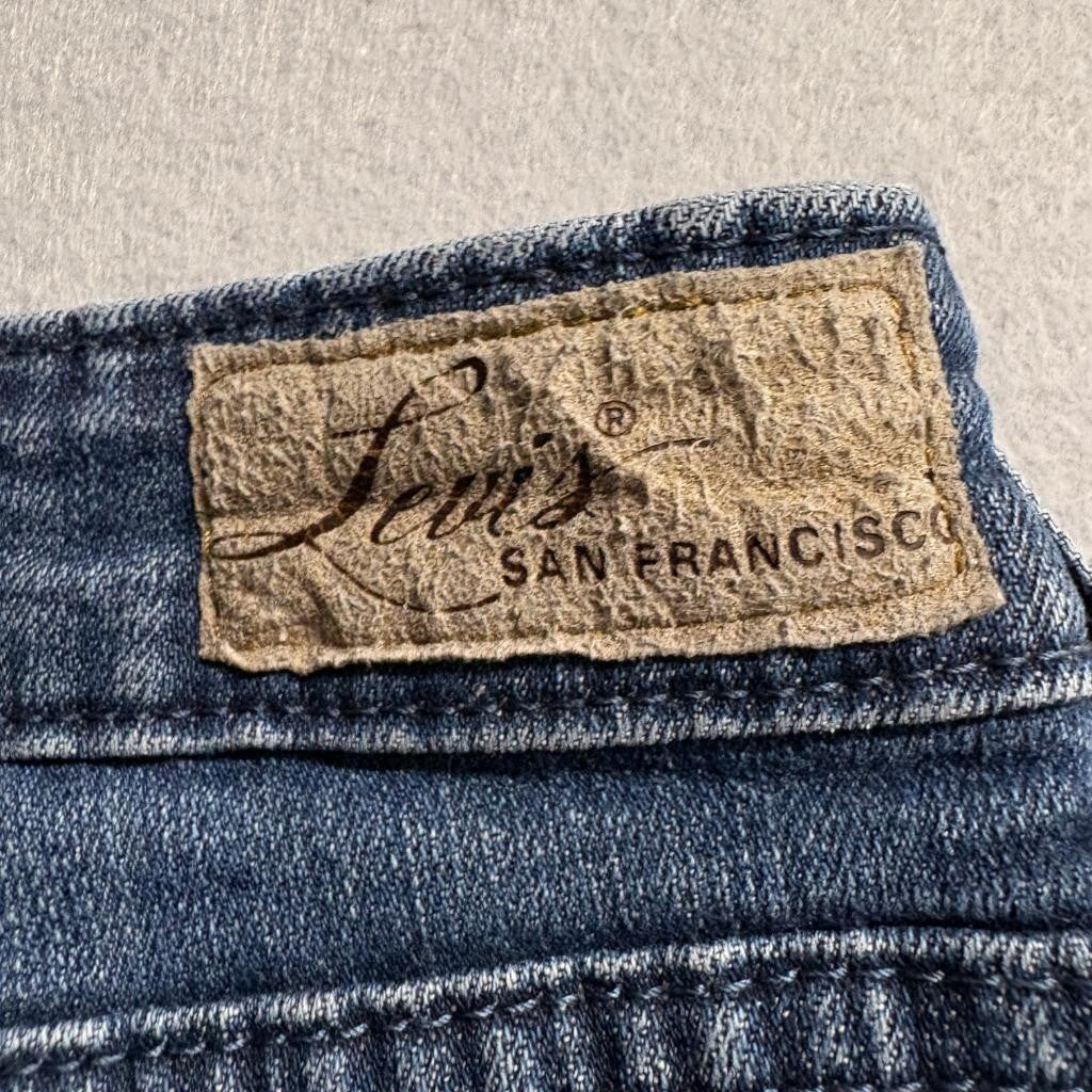 Levi's Demi Curve Bootcut Jeans Womens 20W Blue Denim Stretch Embellished Pocket
