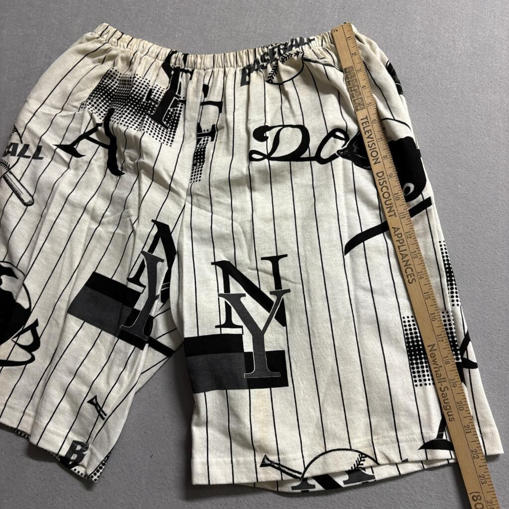 Vintage 90s Baseball Pinstripe Polo Shirt and Shorts Set Mens XL Made in USA