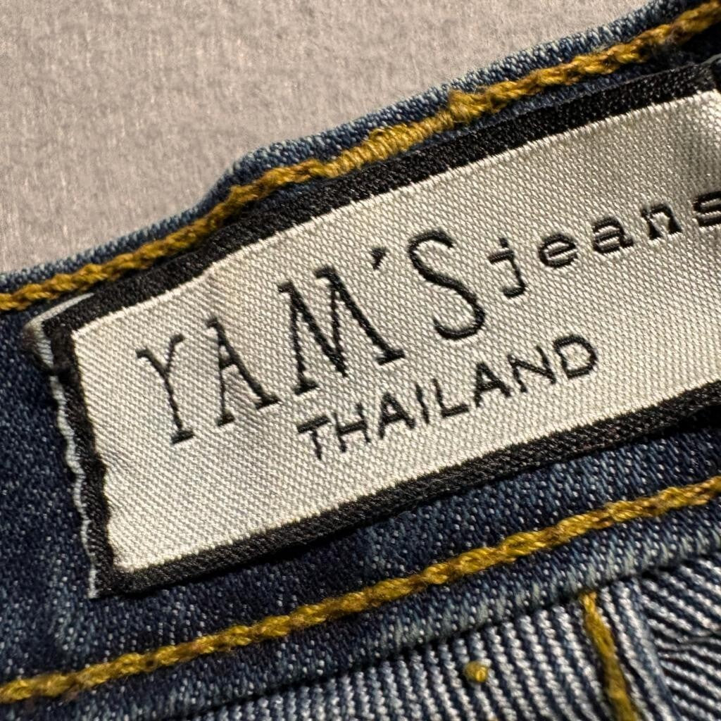 Yam's Jeans Womens Size 30 Blue Denim High Rise Straight Leg Jeans Made Thailand