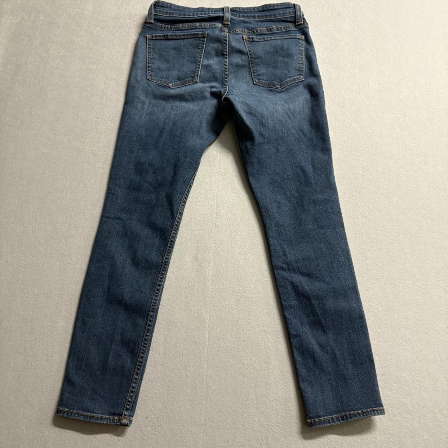 American Bazi Skinny Jeans Womens Size 9 Blue Denim Stretch Roll Up 29x28 USA