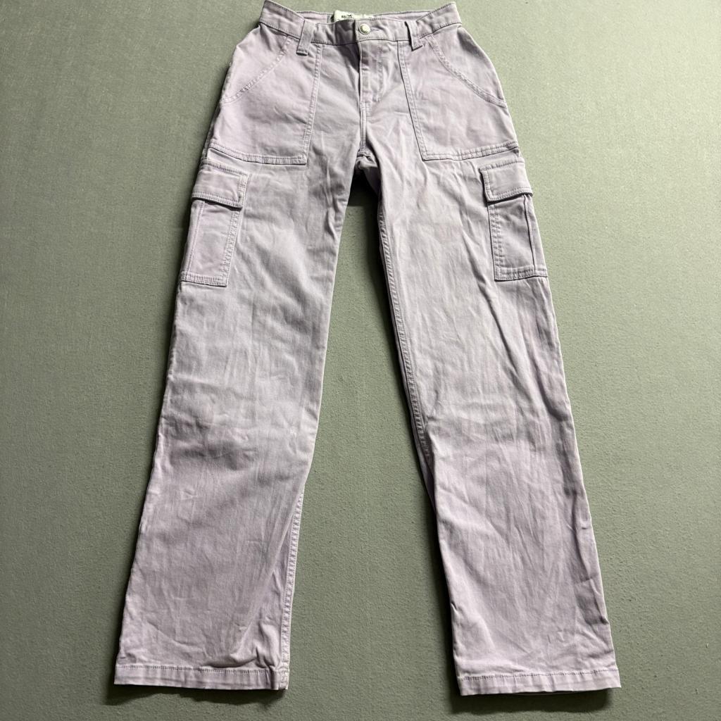 Hollister High Rise Utility Dad Pants Womens 00R W23 Purple Cargo Straight Leg