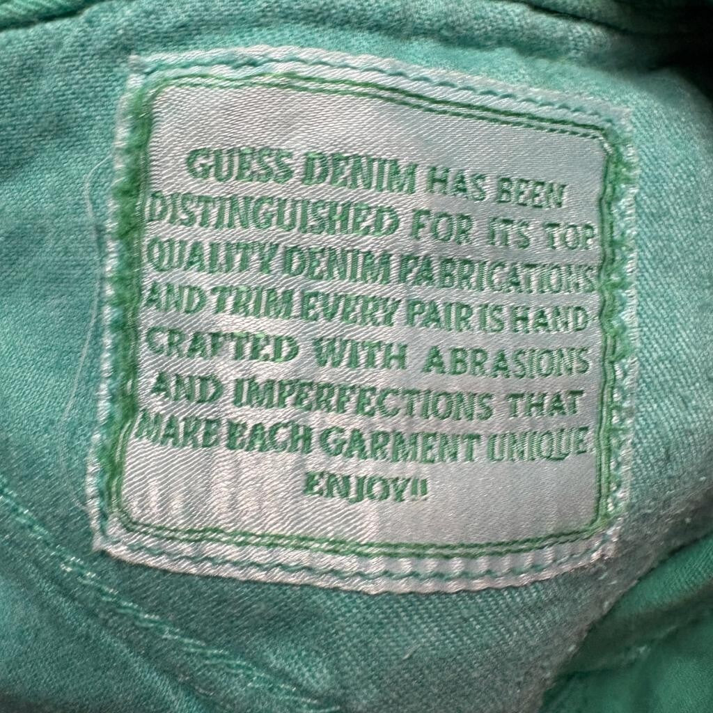 Guess Britney Skinny Jeans Womens 28 Green Denim Low Rise Stretch Pants