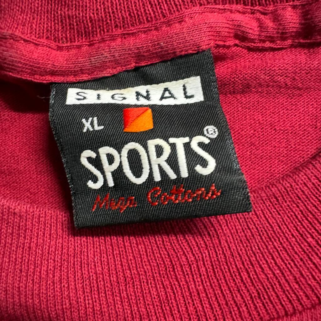 Vintage Signal Sports Blank T-Shirt Mens XL Red Single Stitch Made in USA Cotton