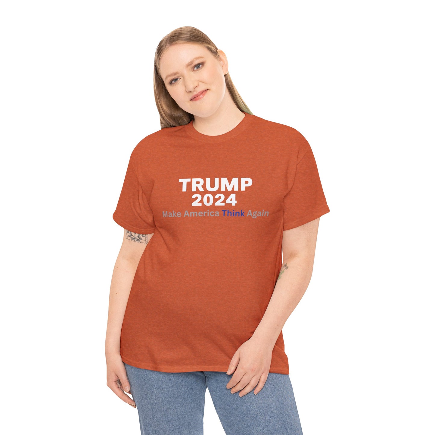 Political Graphic T-Shirt Make America Think Again President Trump