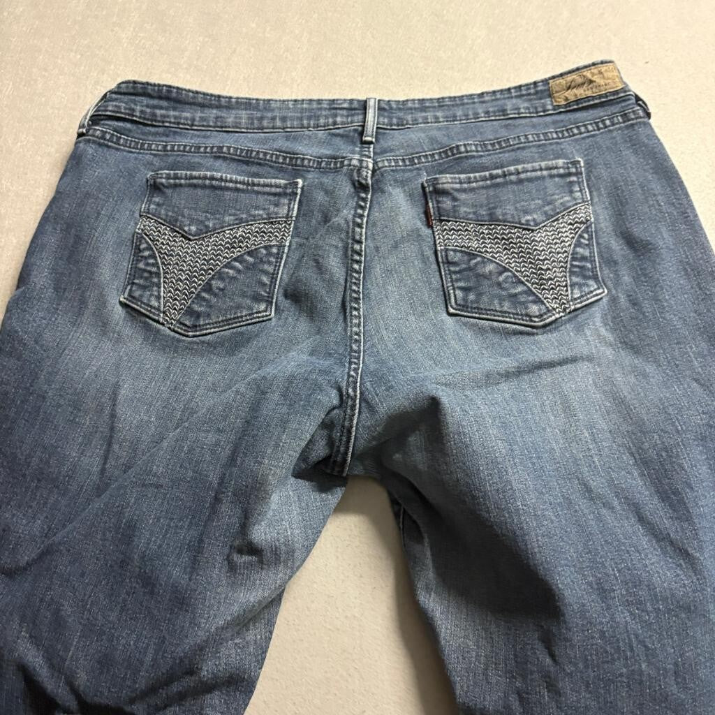 Levi's Demi Curve Bootcut Jeans Womens 20W Blue Denim Stretch Embellished Pocket