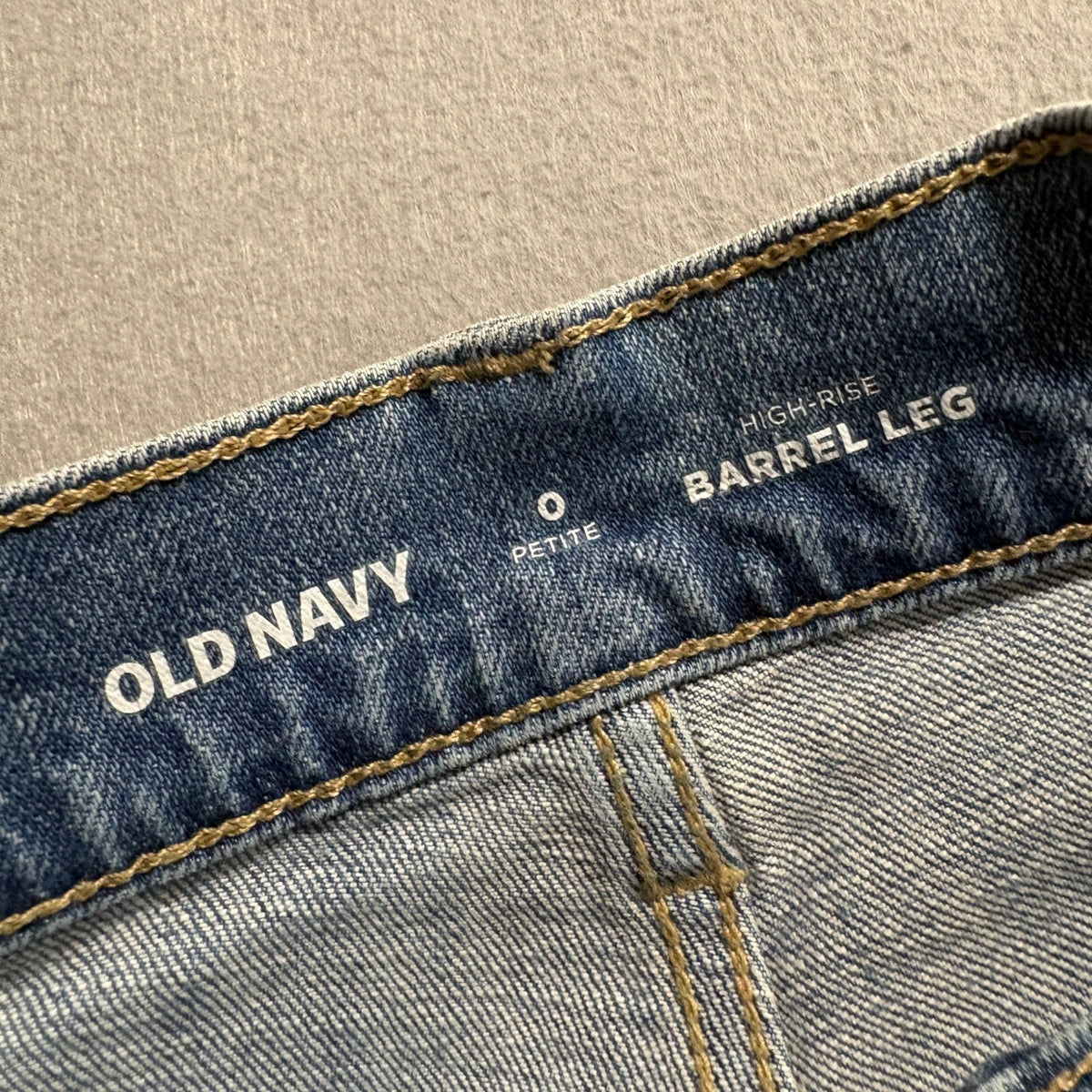 Old Navy Barrel Leg Jeans Womens 0 Petite High Rise Blue Denim Stretch
