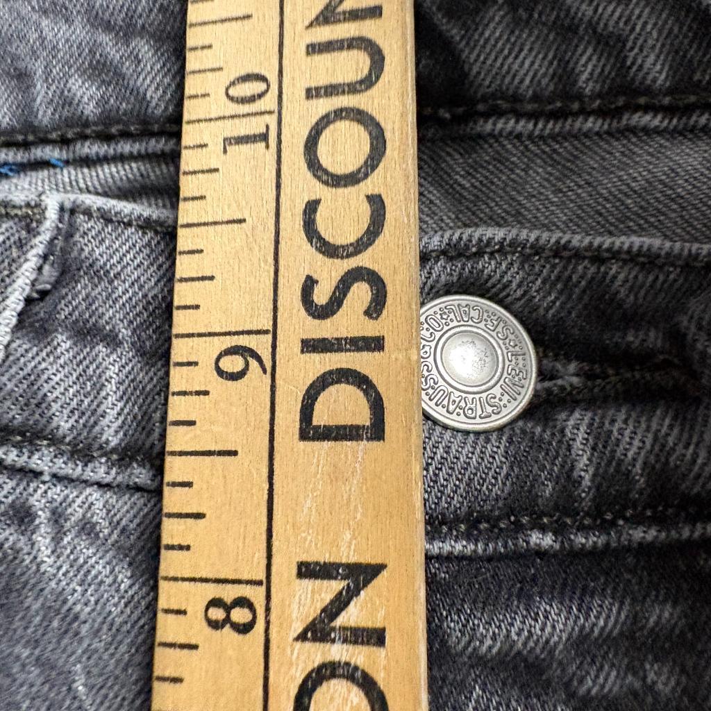 Levis Premium 501 Original Crop Jeans Womens 27x28 Gray Denim Button Fly Stretch