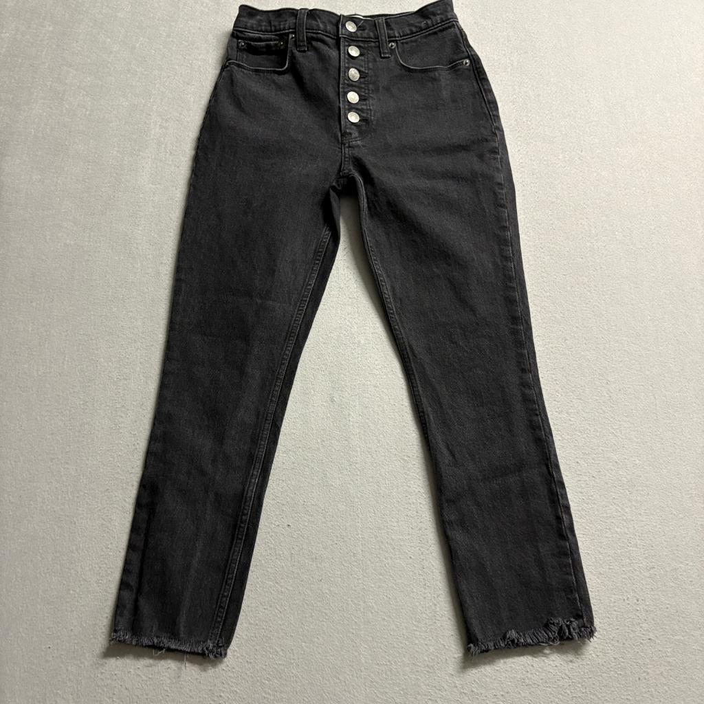 Abercrombie & Fitch The Skinny High Rise Jeans Womens 24/00s Black Button Fly