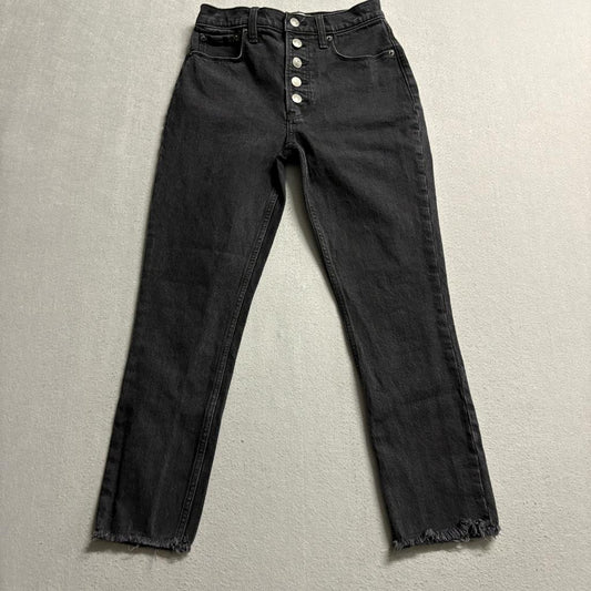Abercrombie & Fitch The Skinny High Rise Jeans Womens 24/00s Black Button Fly