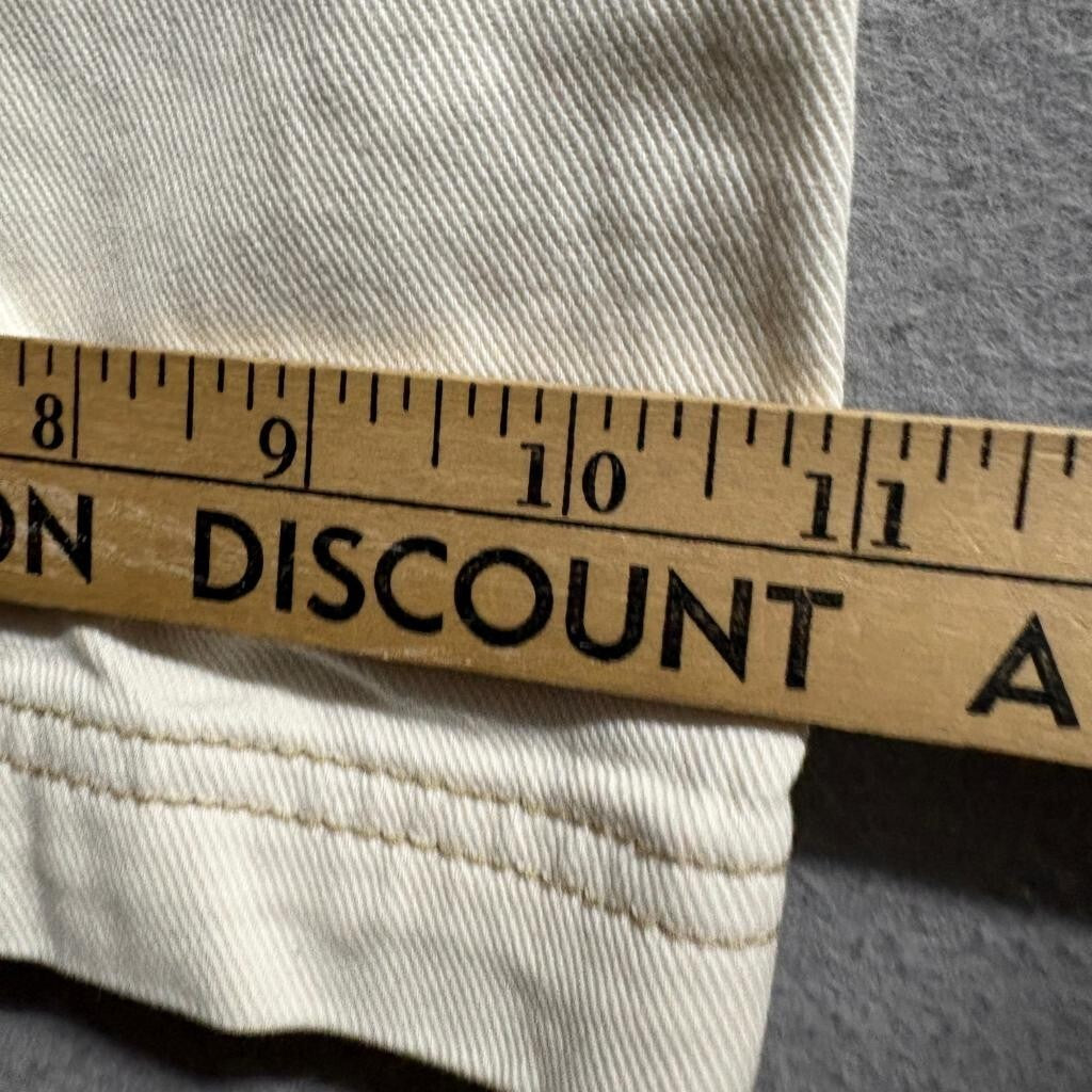 Fashion Nova Carpenter Pants Womens 13 Cream Beige Denim Utility Cargo Wide Leg
