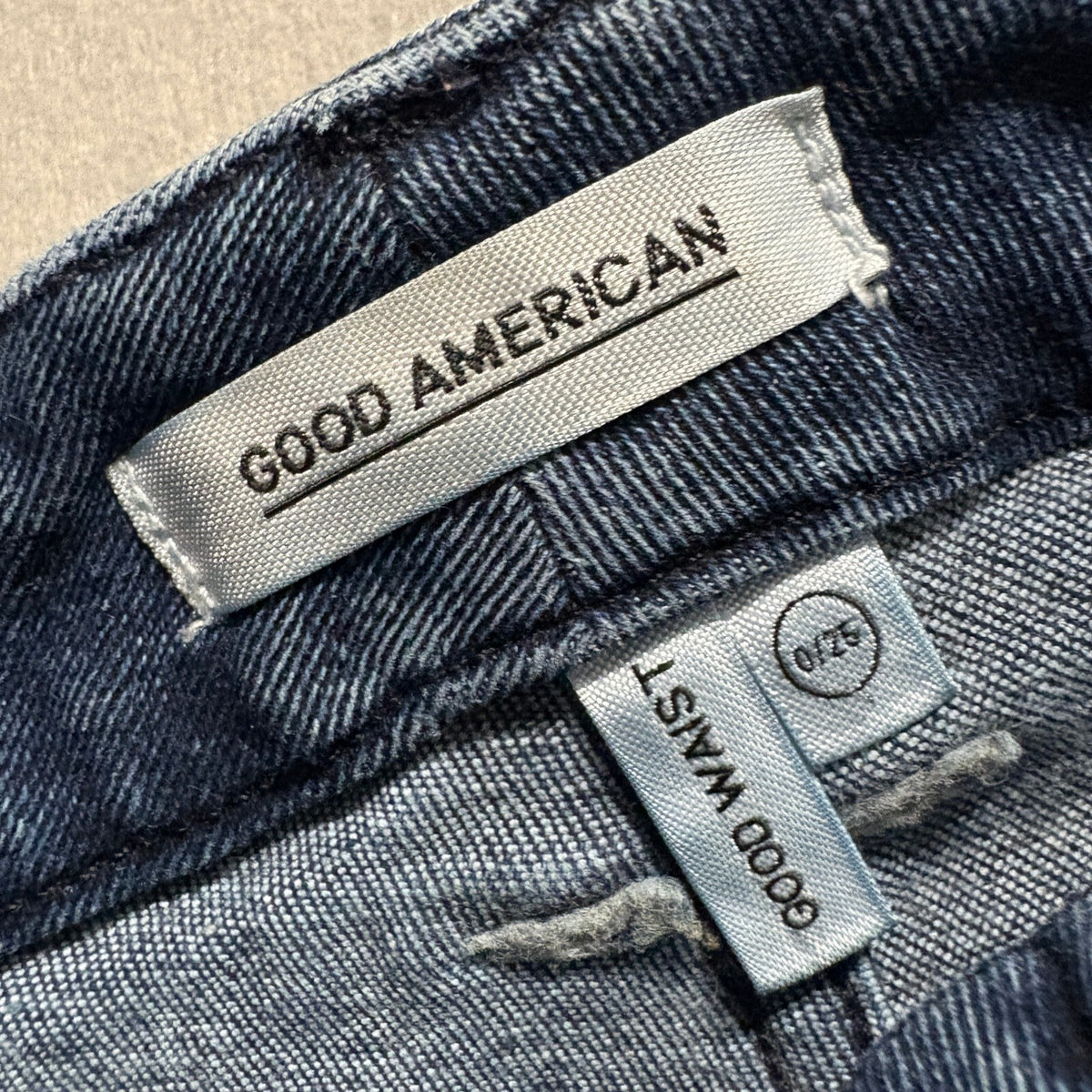 Good American Good Waist Skinny Jeans Womens 0/25 Blue Raw Hem High Rise Stretch
