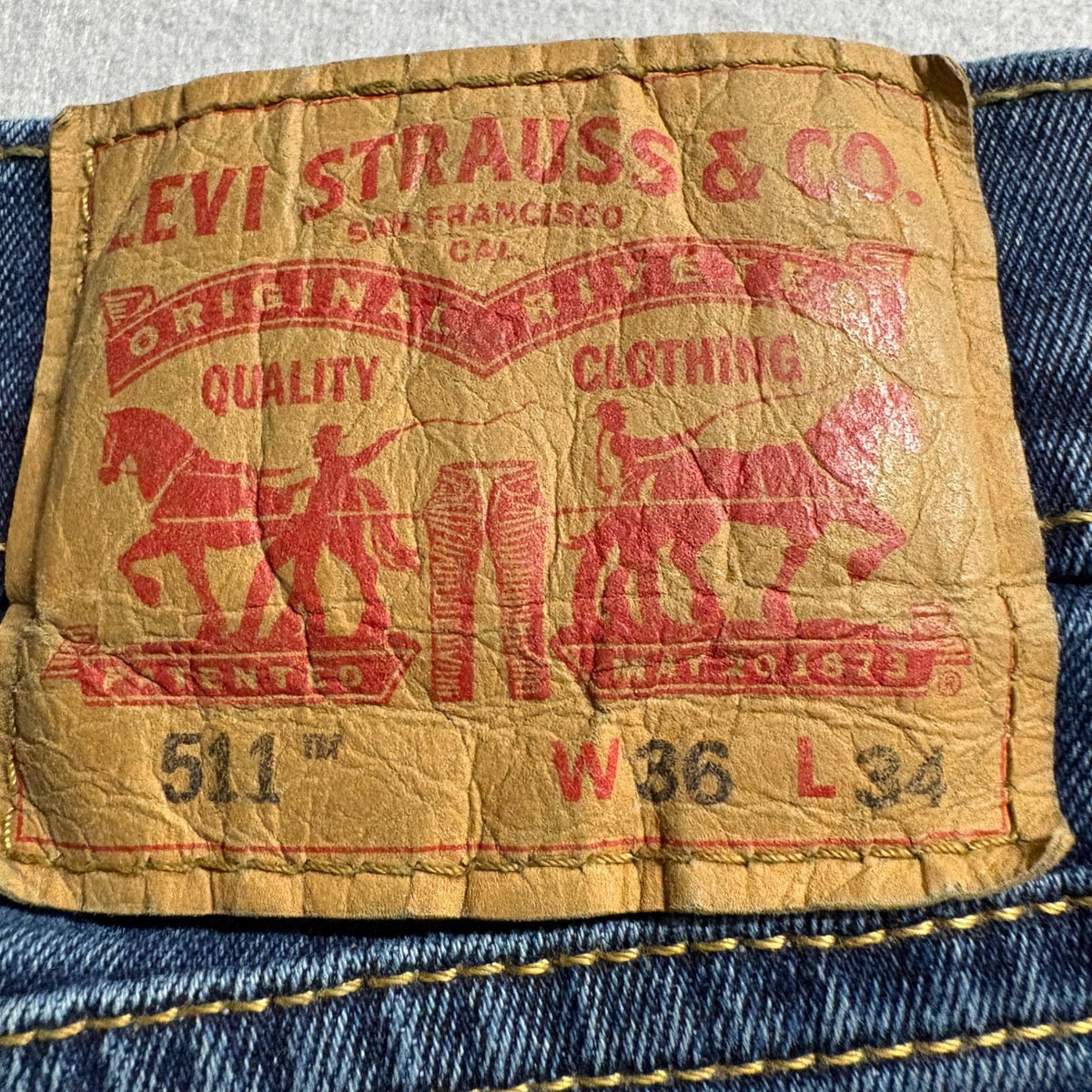 Levi's 511 Slim Fit Jeans Mens W36 L34 Blue Denim Stretch Pants