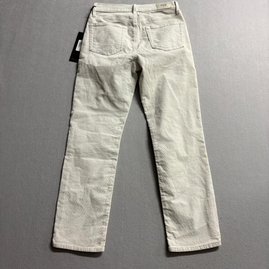 Edwin Bree Corduroy Pants Womens 28 Glacier Gray White Organic Cotton Stretch