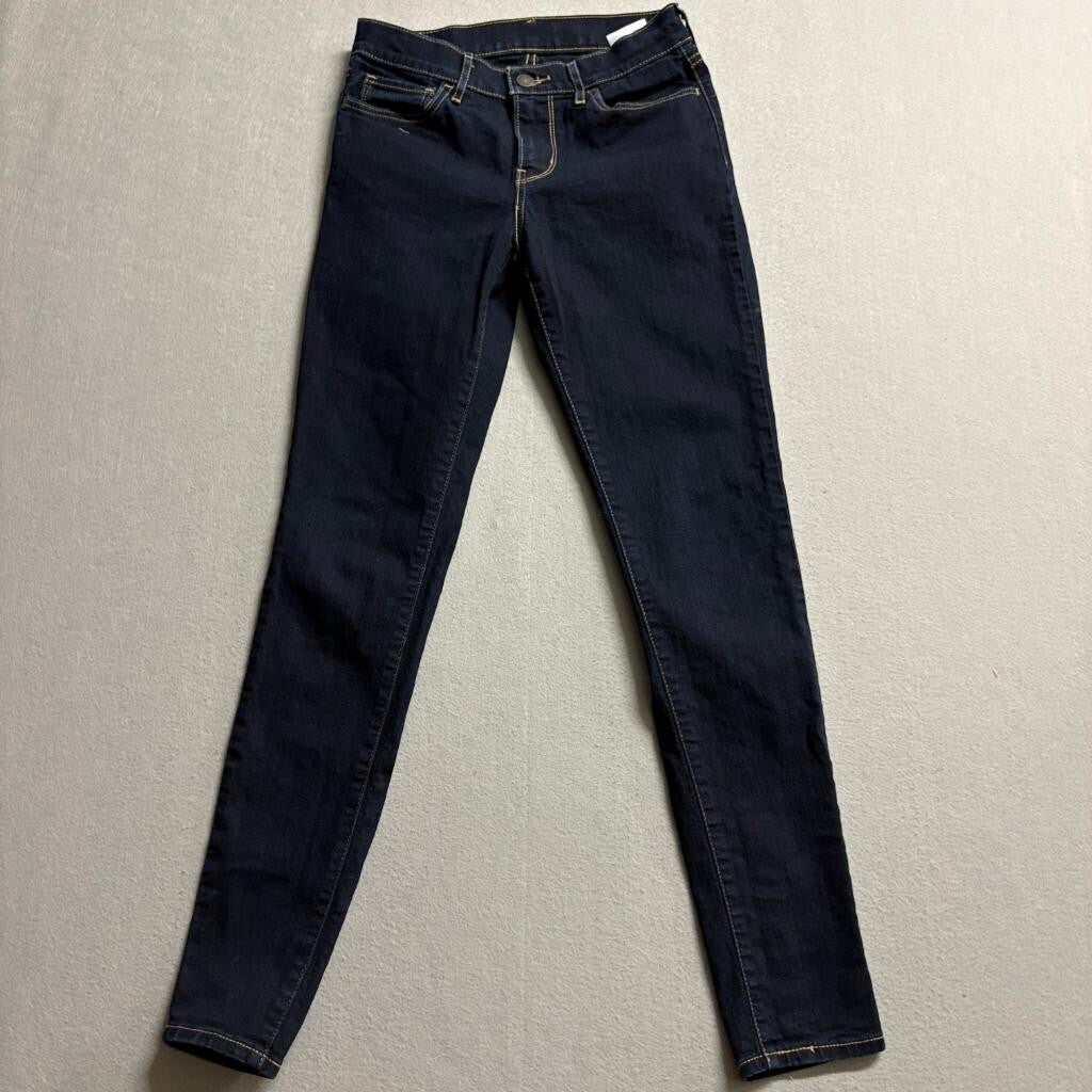 Levis 711 Skinny Jeans Womens 27x30 Dark Wash Blue Denim Mid Rise Stretch