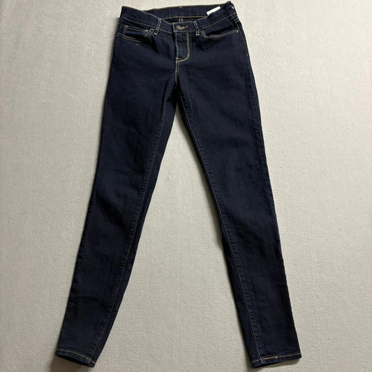 Levis 711 Skinny Jeans Womens 27x30 Dark Wash Blue Denim Mid Rise Stretch