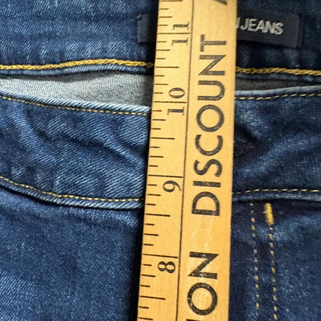 Calvin Klein Jeans Bermuda Shorts Womens Size 14 Blue Denim Stretch Mid Rise