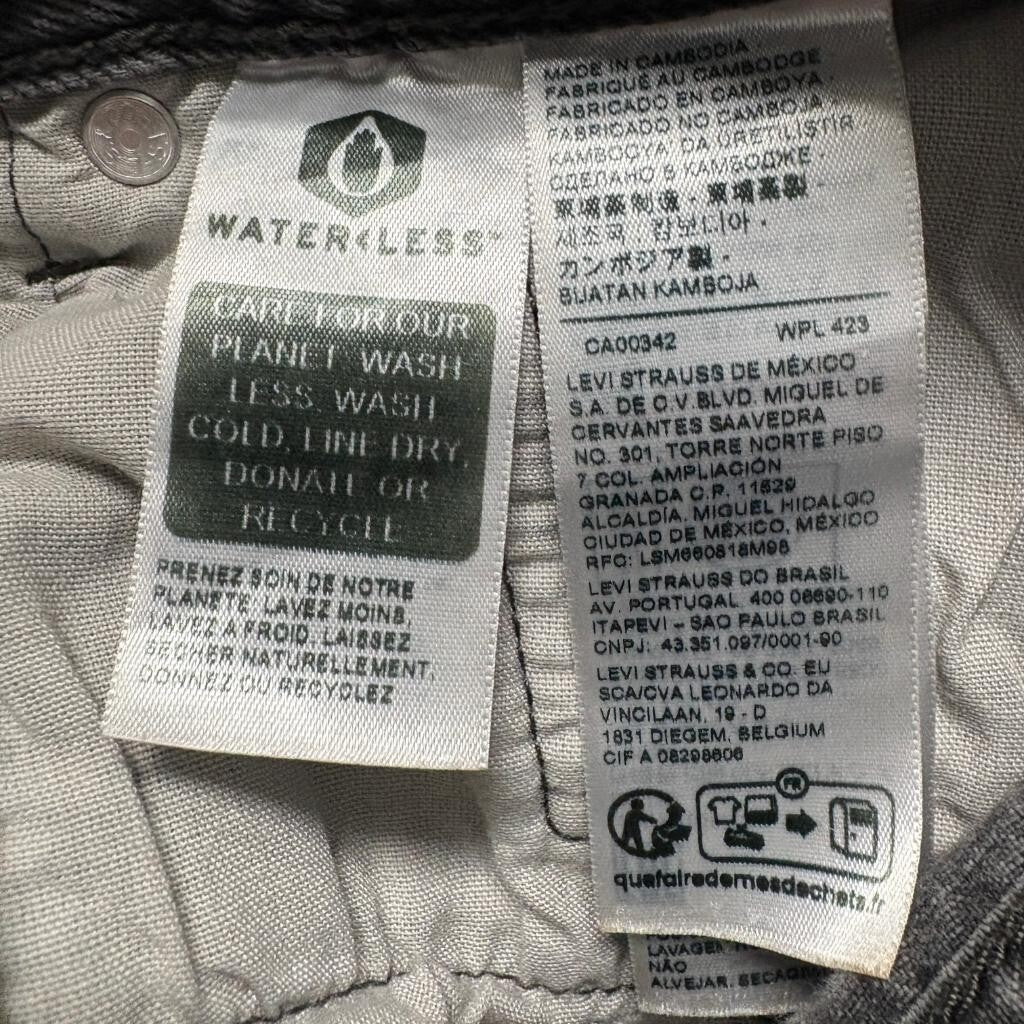 Levis Premium 501 Original Fit Jeans Mens 27x31 Gray Denim Button Fly