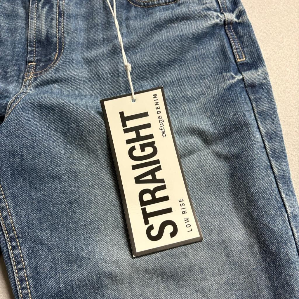 Refuge Denim Straight Leg Jeans Womens Size 5 Blue Low Rise Rigid Cotton