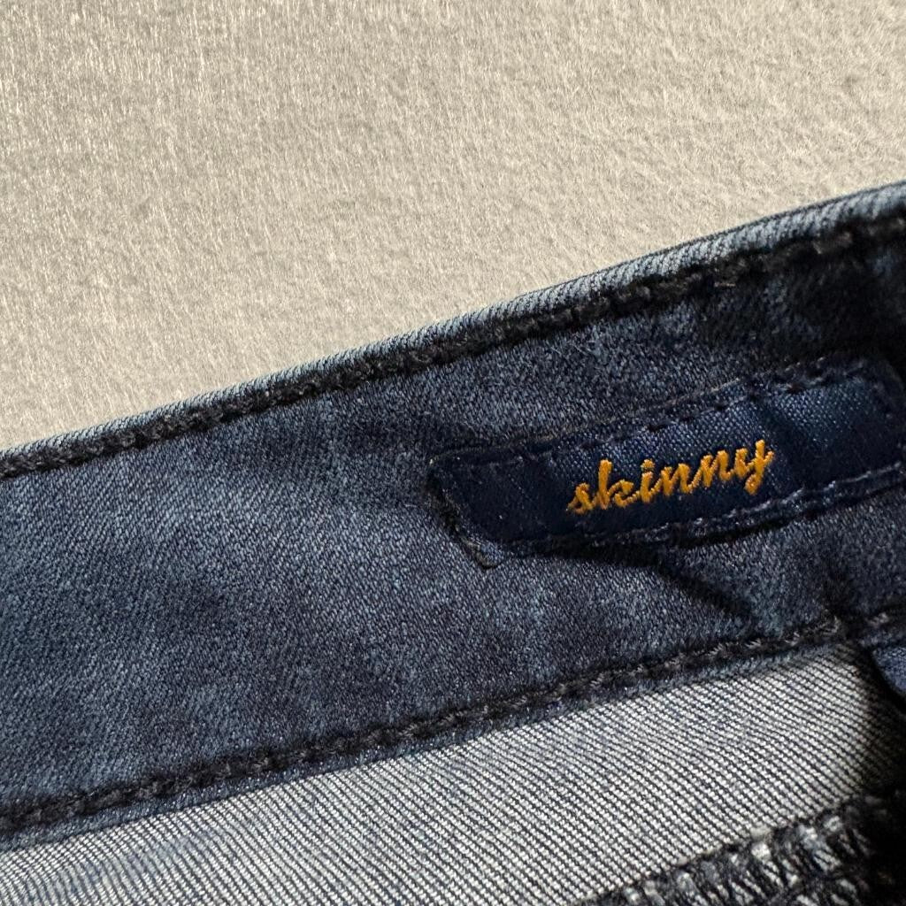 Seven7 Skinny Crop Jeans Womens Size 16 Blue Denim Stretch Cuffed Capri