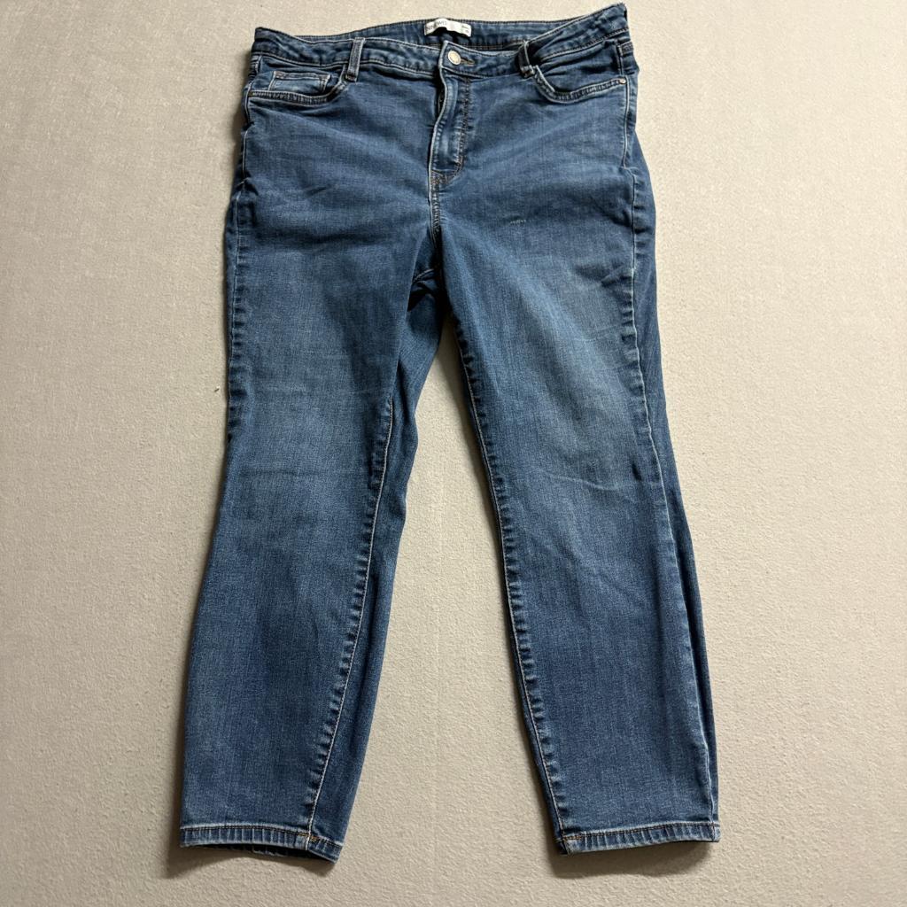 Nine West Skinny Jeans Womens 16P Blue Denim Stretch Crop Petite