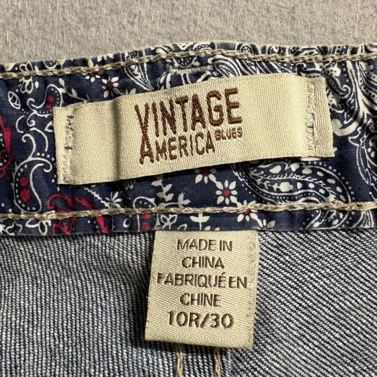 Vintage America Blues Bestie Jeans Womens 10R/30 Distressed Side Stripe Denim