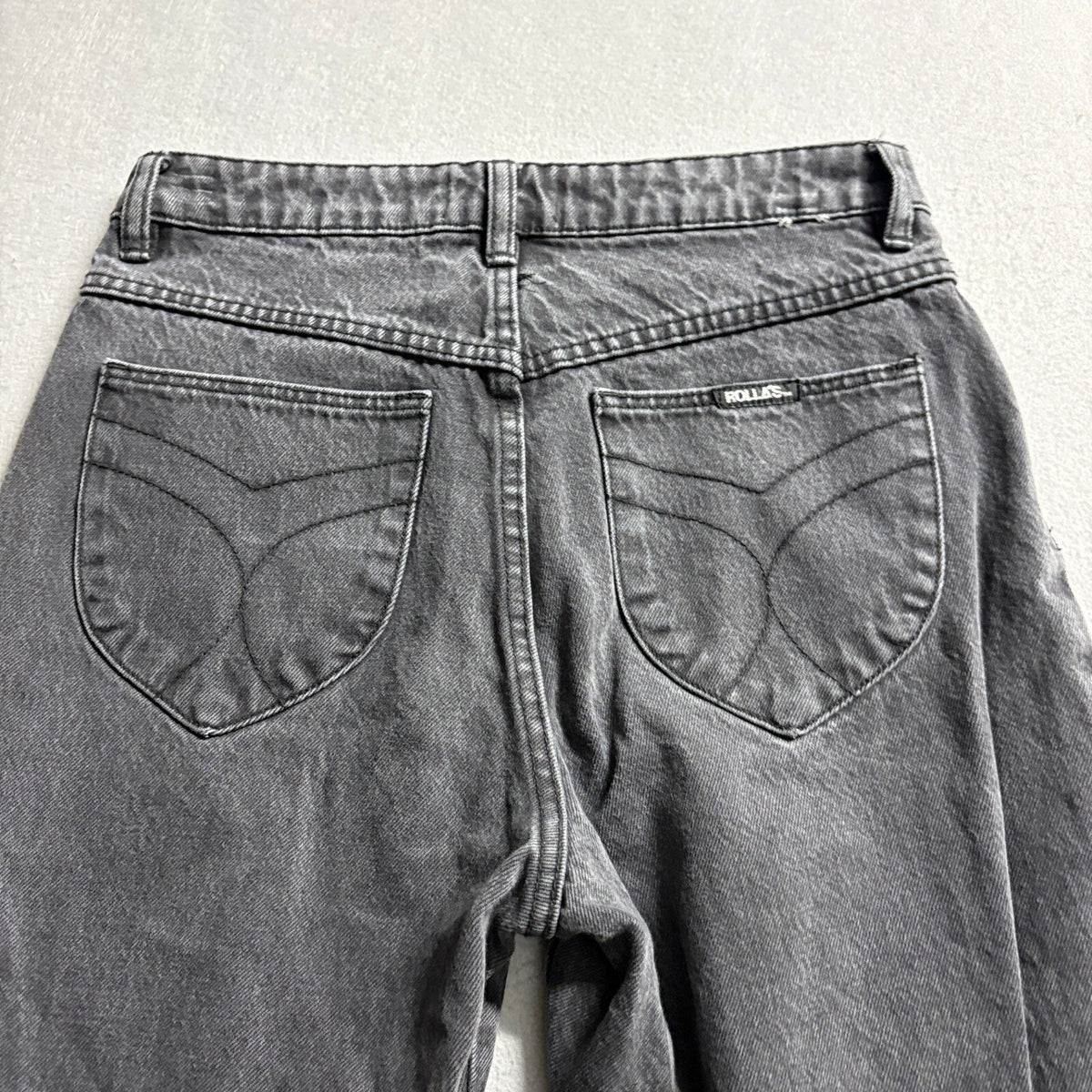 Rolla's Original High Rise Straight Jeans Womens Size 27 Distressed Black Denim