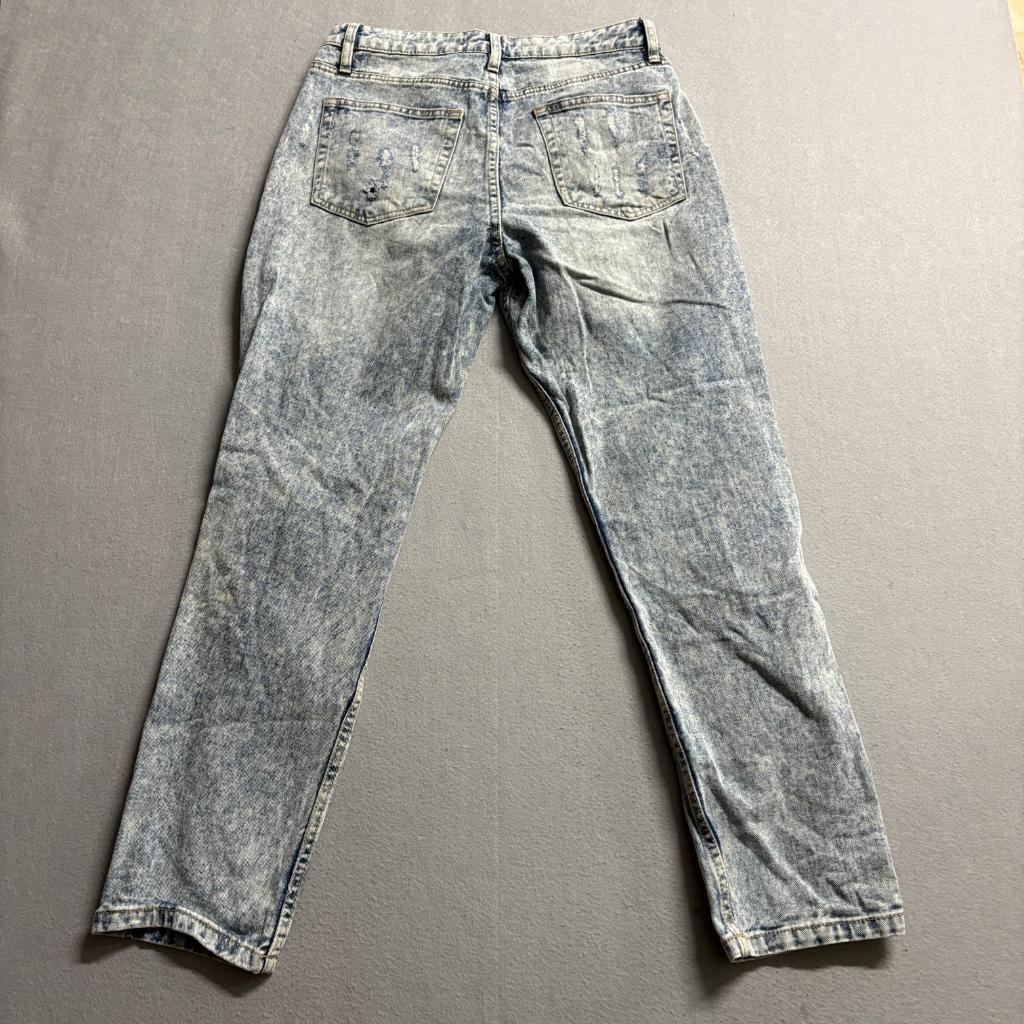 Refuge Denim Boyfriend Jeans Womens Size 5 Blue Acid Wash Distressed Ripped