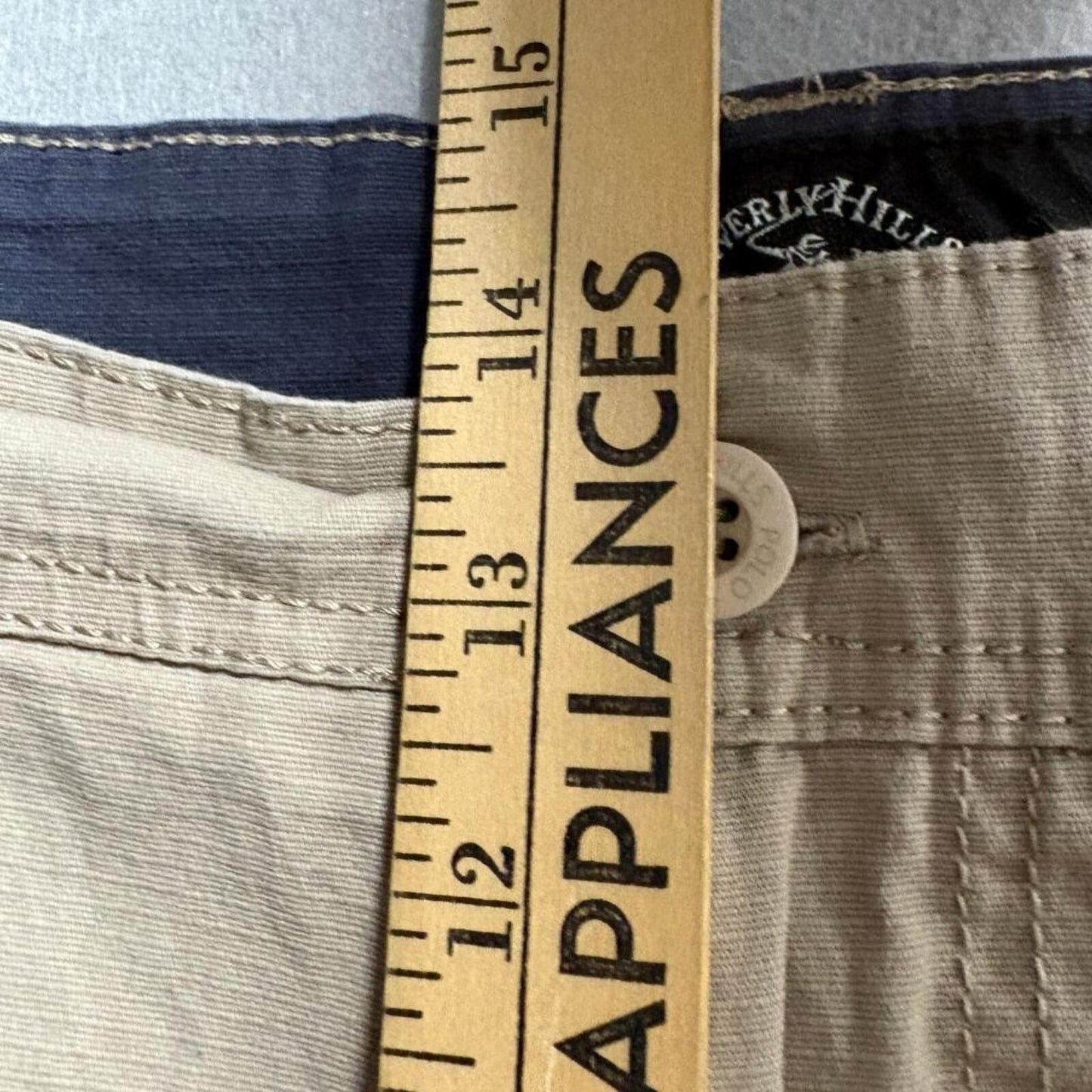 Beverly Hills Polo Club Cargo Shorts Mens 48 Beige Cotton Blend Stretch Casual