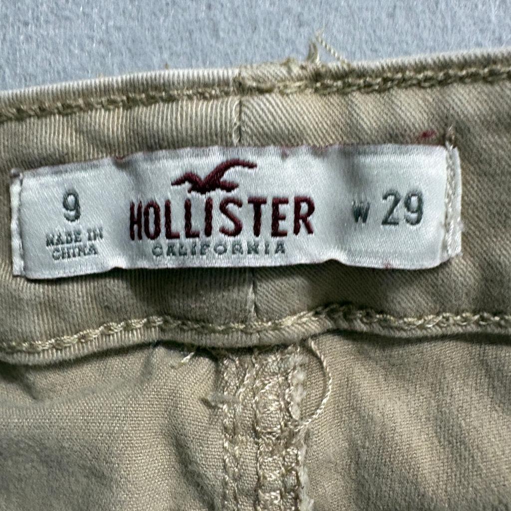 Hollister Khaki Pants Womens 9 W29 Beige Cotton Blend Low Rise Bootcut Stretch