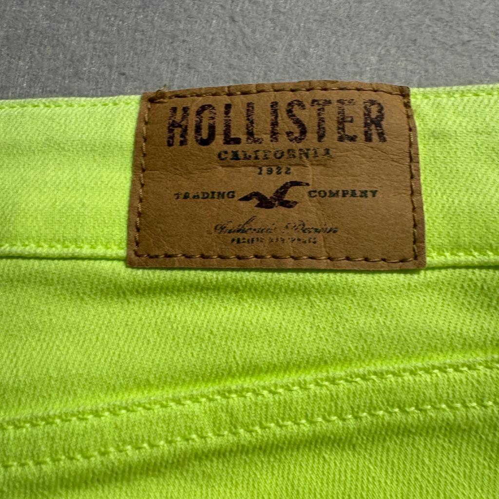 Hollister Super Skinny Jeans Womens 23x29 Neon Lime Green Stretch Denim Low Rise