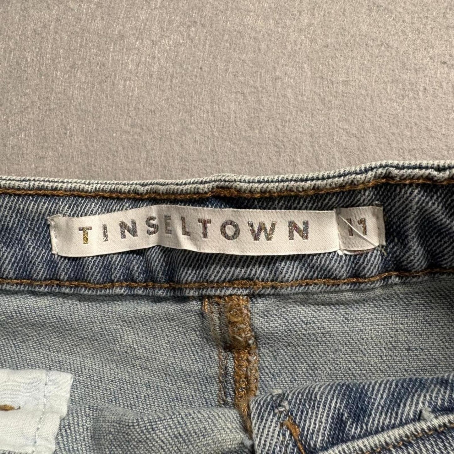 Tinseltown Denim Cargo Maxi Skirt Womens Size 11/30 Blue High Rise Raw Hem New