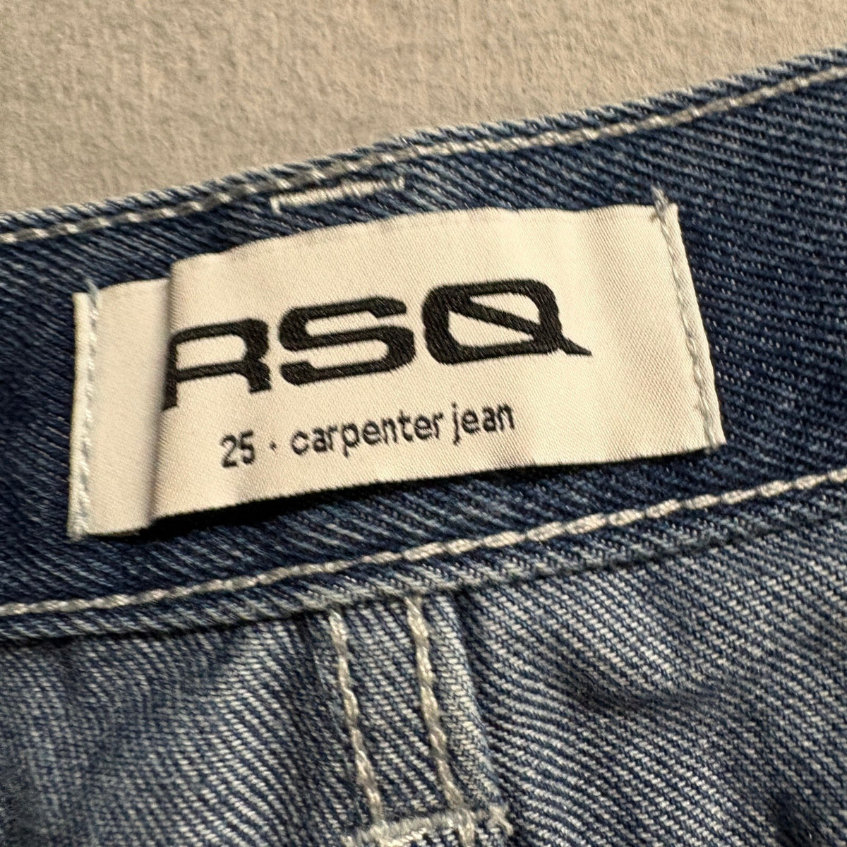RSQ Carpenter Jeans Womens Size 25 Blue Denim High Rise Straight Leg Utility
