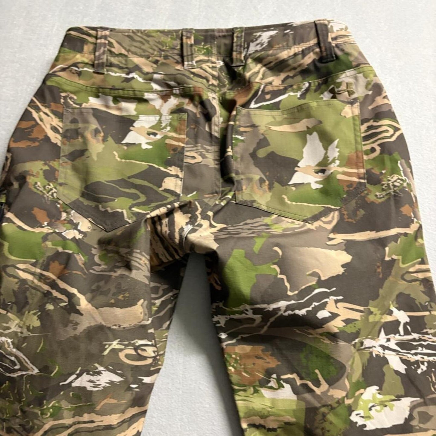 Under Armour Camo Hunting Pants Mens 34x32 Forest Camouflage Ripstop