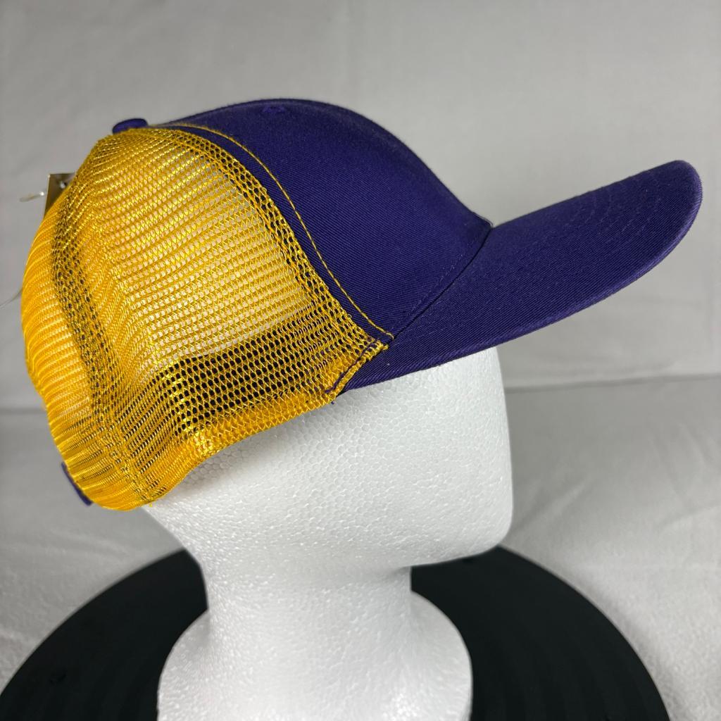 ML Caps The Duke Purple Yellow Mesh Trucker Hat Blank Adjustable Snapback