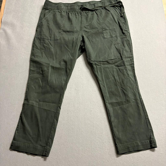 Buffalo David Bitton Womens Pants XXL Green Tencel Blend Drawstring Waist Crop