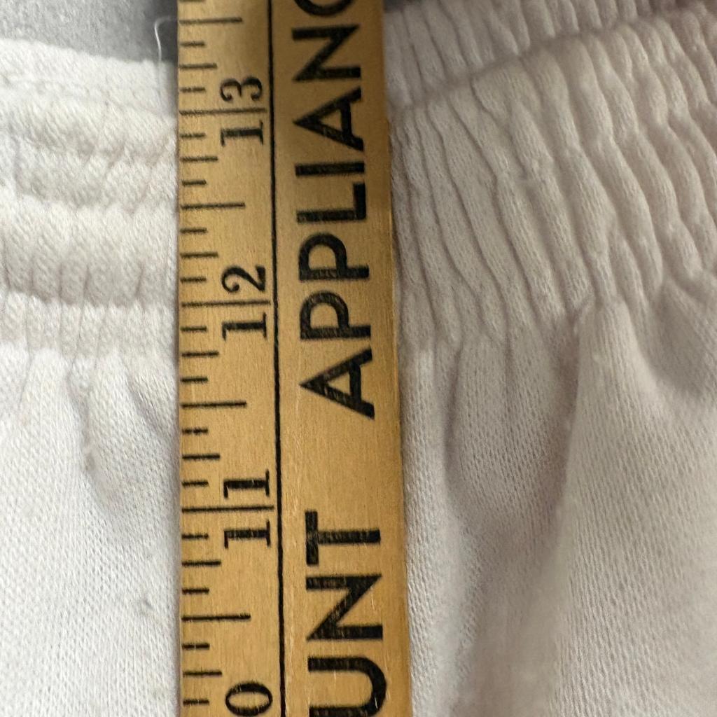 Vintage Sweat Shorts Womens Large White Fleece Cotton Blend Made in USA