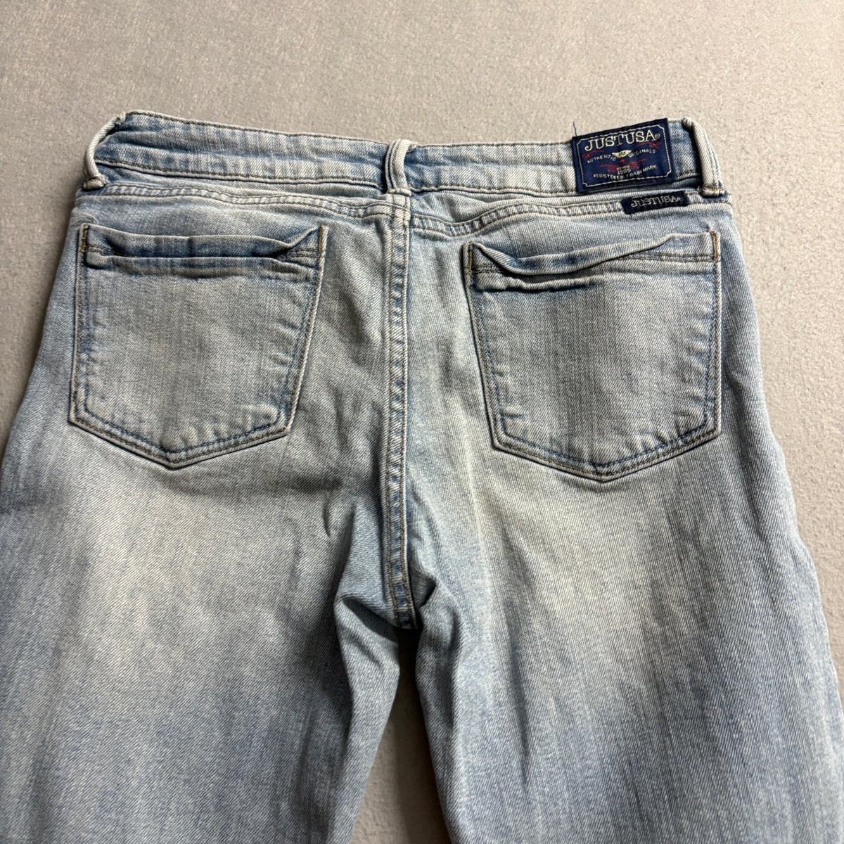 JUST USA Womens Distressed Skinny Jeans Size 9 Blue Denim Stretch Light Wash