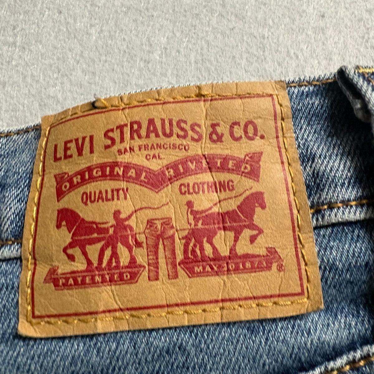 Levi's Ribcage Straight Jeans Womens 27 Blue High Rise Raw Hem Denim Crop