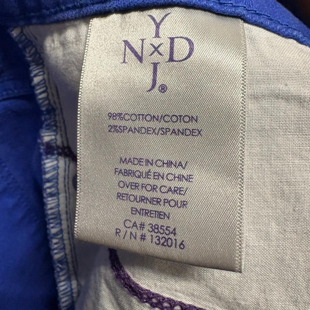 NYDJ Womens Pants Size 16 Blue Cotton Blend Stretch Cropped Straight Leg