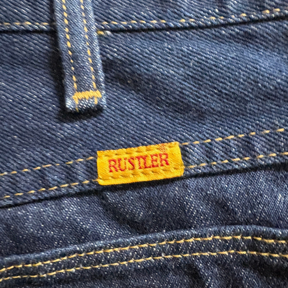 Vintage Rustler Denim Jeans Womens 32x30 Made in USA Dark Wash Straight Leg