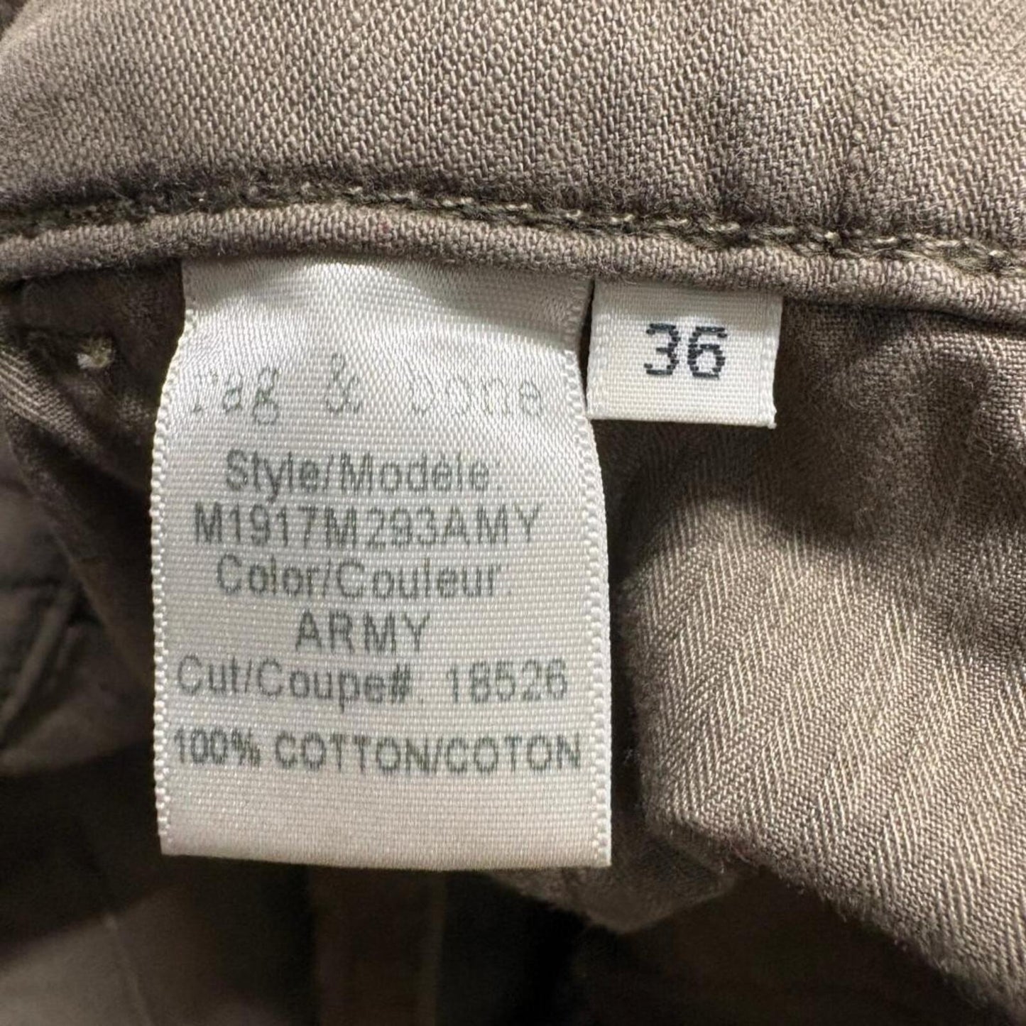 Rag & Bone New York Mens Chino Shorts Size 36 Army Green Cotton Flat Front