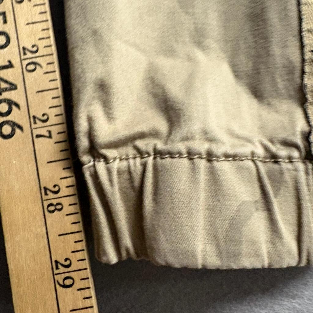 Guess Los Angeles Mens Small Camo Jogger Pants Khaki Logo Tape Side Stripe