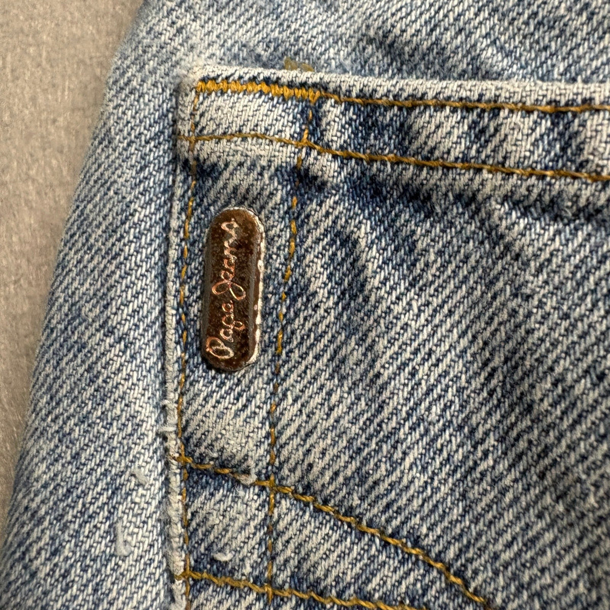Vintage Pepe Jeans London Womens 24 Light Wash Denim High Rise Straight Leg USA