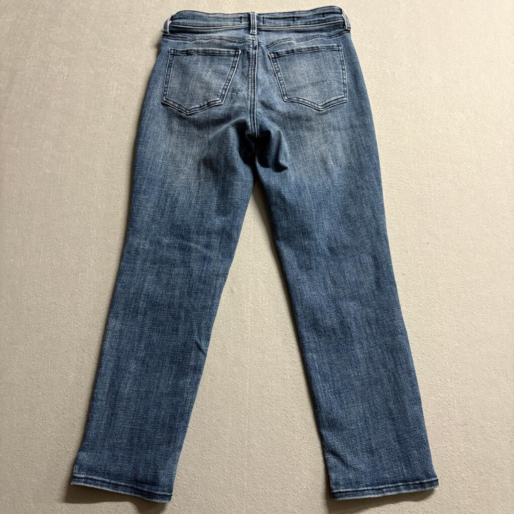 NYDJ Girlfriend Jeans Womens 0P Blue Denim Lift Tuck Stretch Crop Petite